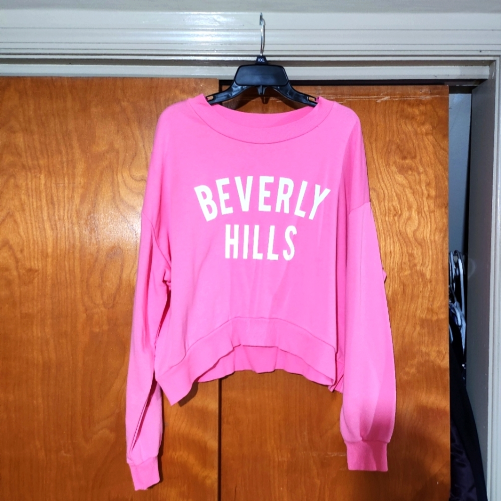 Glo Fashion London - Beverly Hills crop sweatshirt - XL